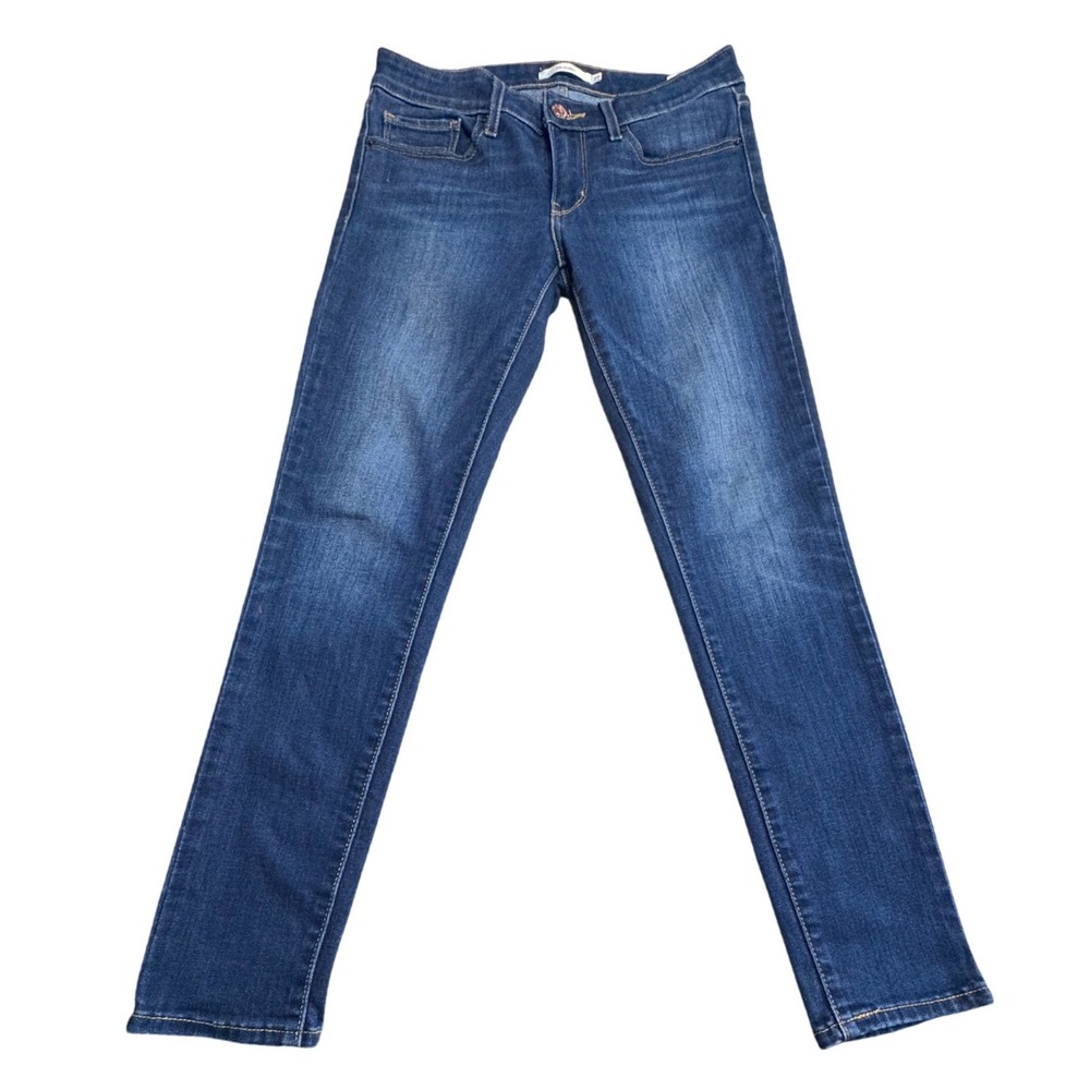 Levi's 711 Skinny Jeans Womens Size 27 Dark Wash Mid Rise Stretch Blue Denim